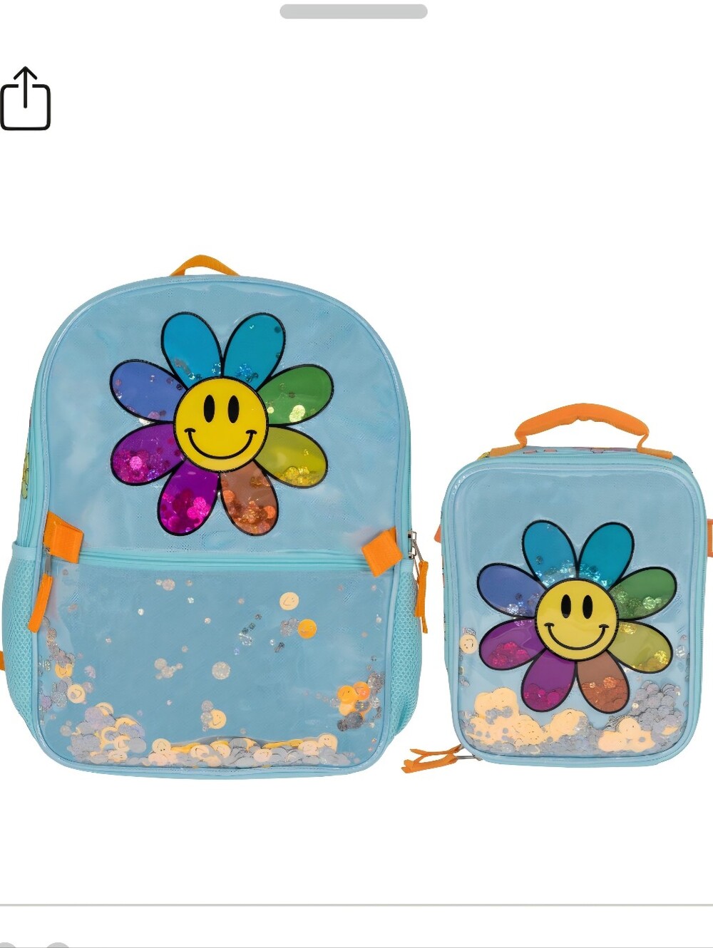 Smiling Daisy Backpack and Lunchbox Set By Accessory Innovation NWT 16x12
